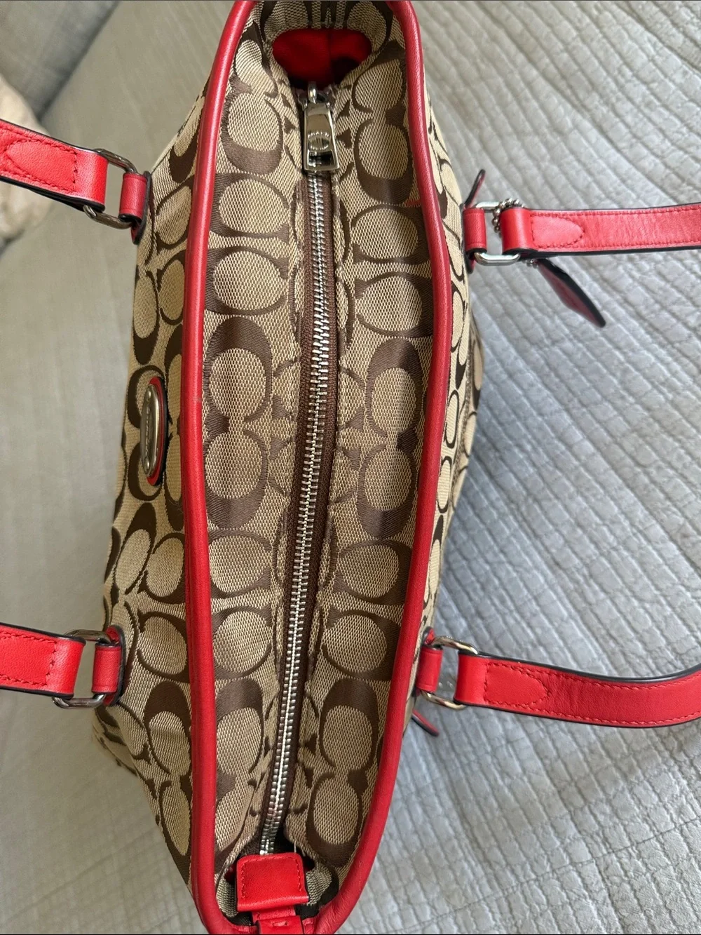 !!SOLD!! Coach Brown Signature Canvas Tote